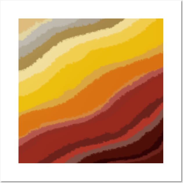 Warm Abstract Brush Strokes - Yellow Orange Red Grey Wall Art by AbstractIdeas